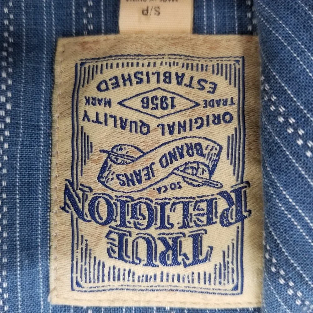 True Religion Denim Distressed LONG SLEEVE Mens SHIRT Small S